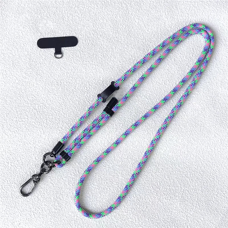 150cm Adjustable Crossbody Phone Lanyard Strap with Patch & Neck Rope