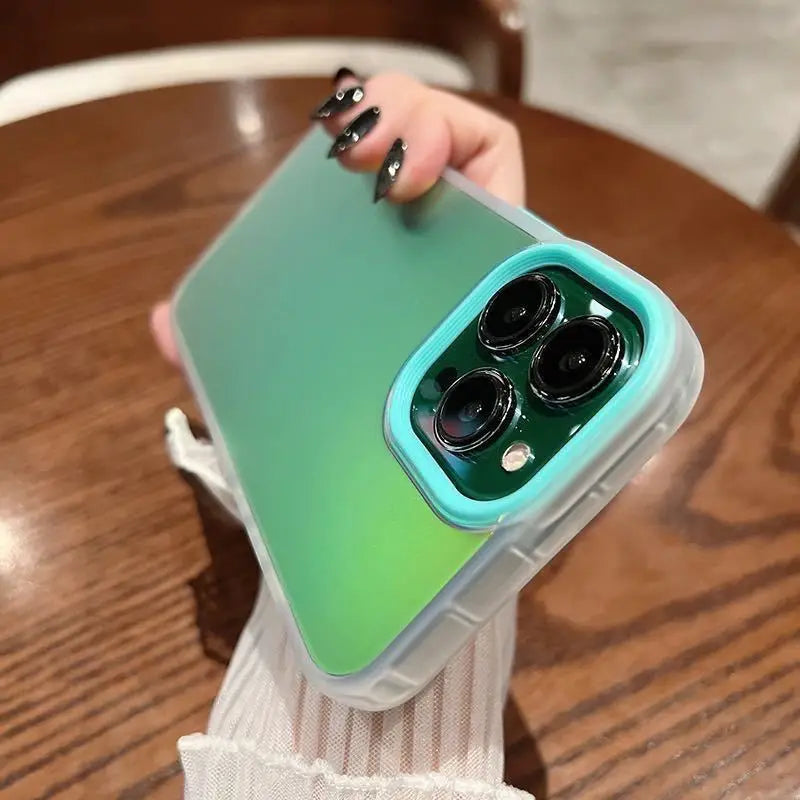 Matte Gradient Laser Shockproof Case for iPhone 11 12 13 Pro Max Plus
