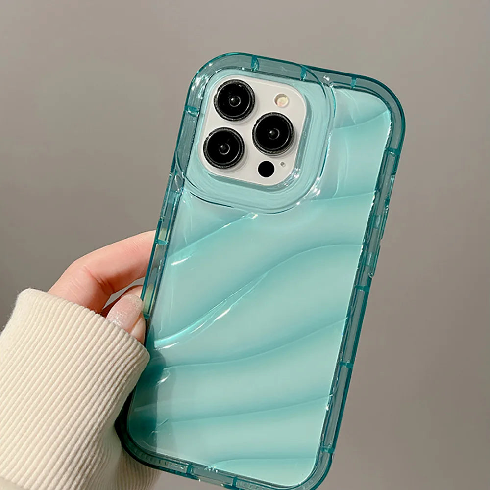 Wavy Soft Candy Case for iPhone 16–11 Pro Max – Shockproof Silicone