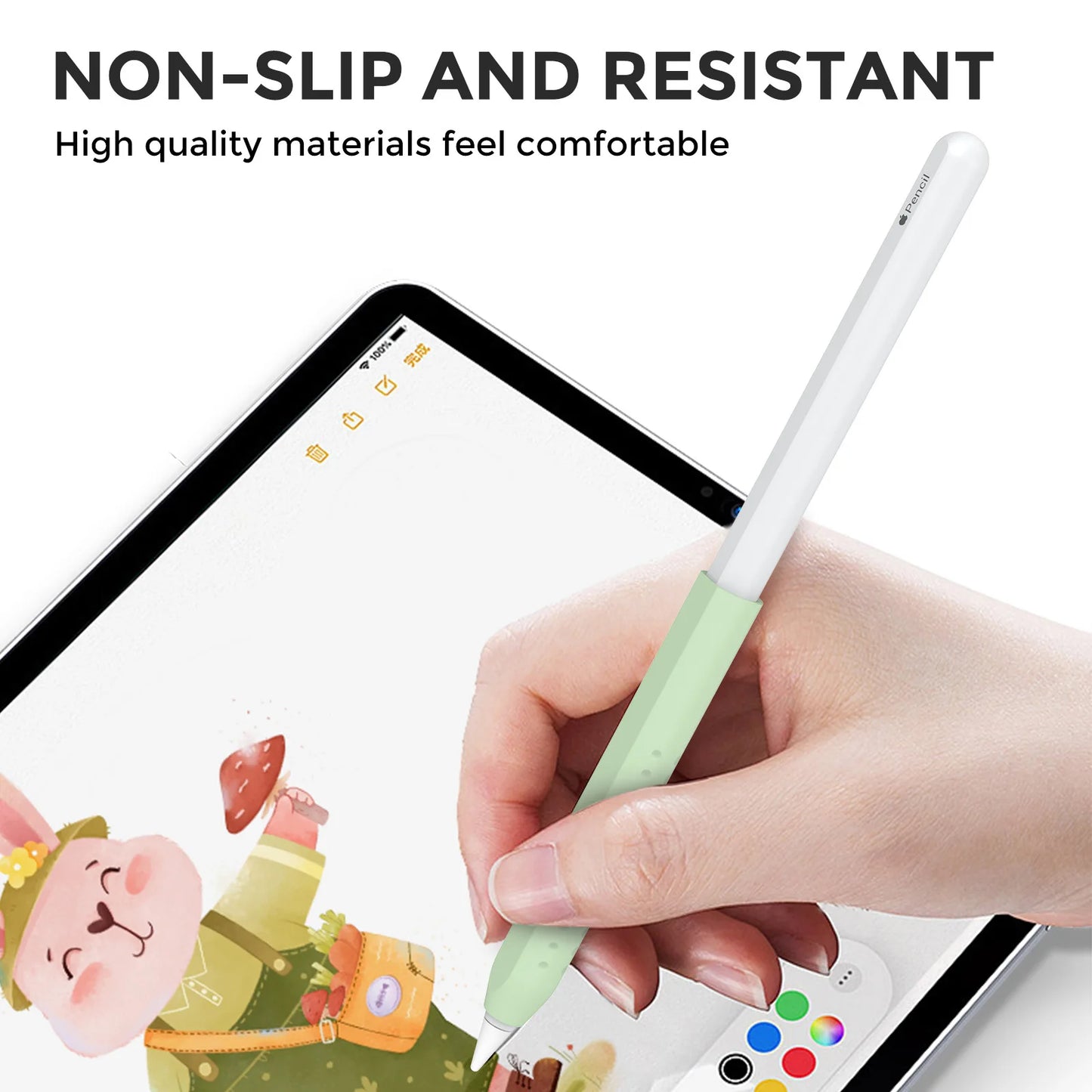 Anti-Slip Stylus Cover for Apple Pencil 1/2/3/Pro USB-C Grip Holder Case