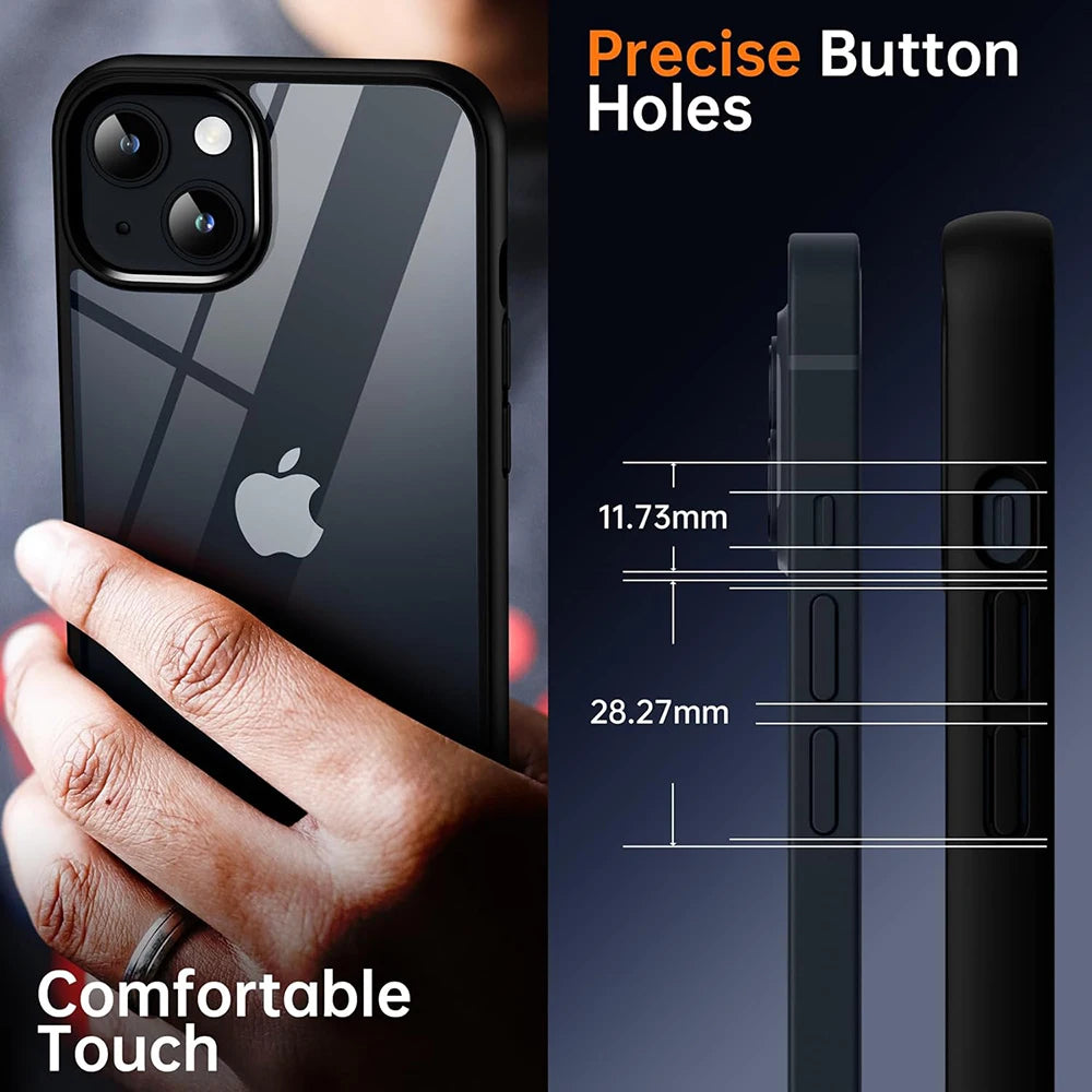 Shockproof Lanyard Phone Case for iPhone 6–15 Pro Max – Clear Back Cover