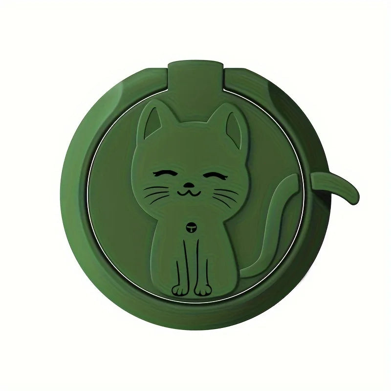 Cute Cartoon Cat Metal Ring Holder Stand for iPhone, Samsung & More
