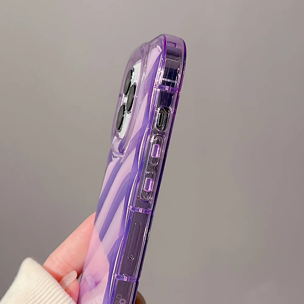 Wavy Soft Candy Case for iPhone 16–11 Pro Max – Shockproof Silicone
