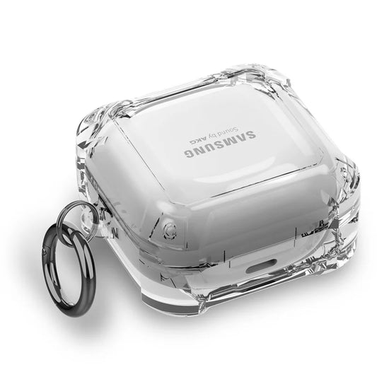 Secure Lock Case for Galaxy Buds Pro/2/Live/FE – Clear Cover with Hook