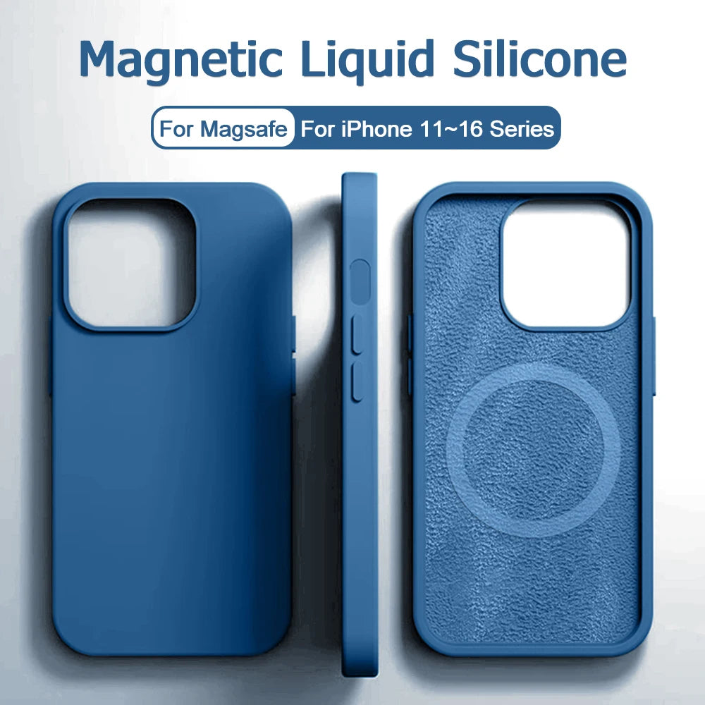 Magnetic Liquid Silicone Case for iPhone 13/12 Pro Max & 13 Plus