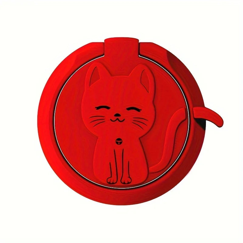 Cute Cartoon Cat Metal Ring Holder Stand for iPhone, Samsung & More