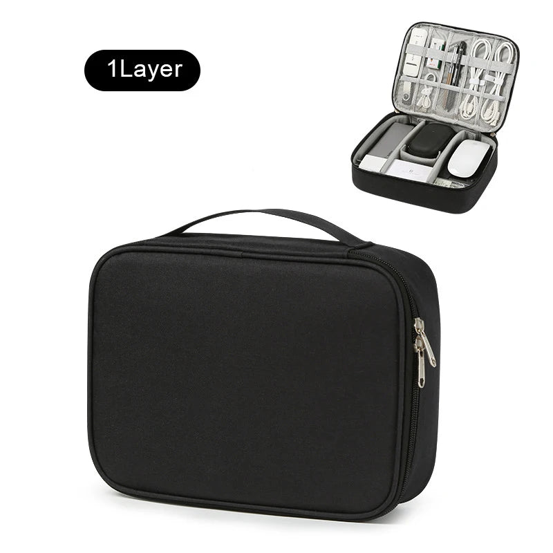 Waterproof Travel Cable Organizer Bag – USB Charger & Wire Storage Case