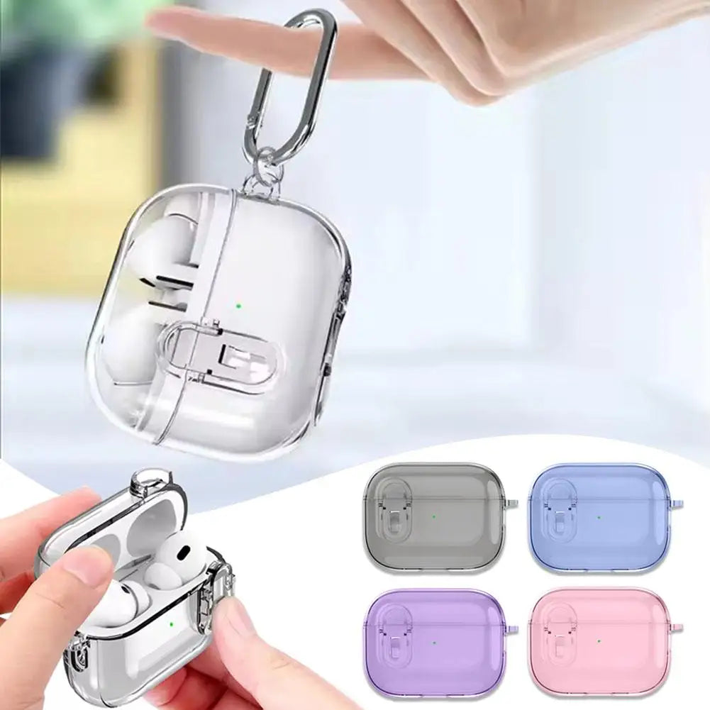 Transparent TPU Protective Case with Lock for AirPods 4 (2024)