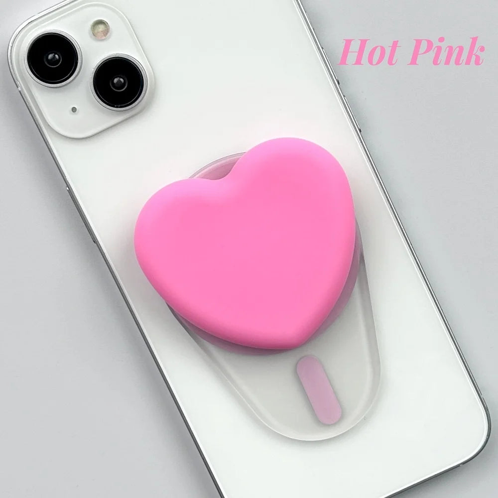 MagSafe Silicone Heart Oval GripTok Phone Finger Grip Holder for Magnetic Support