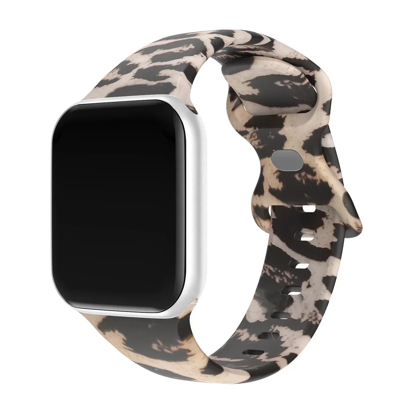 Floral Silicone Strap for Apple Watch Ultra & Series 3–9 (38–49mm)
