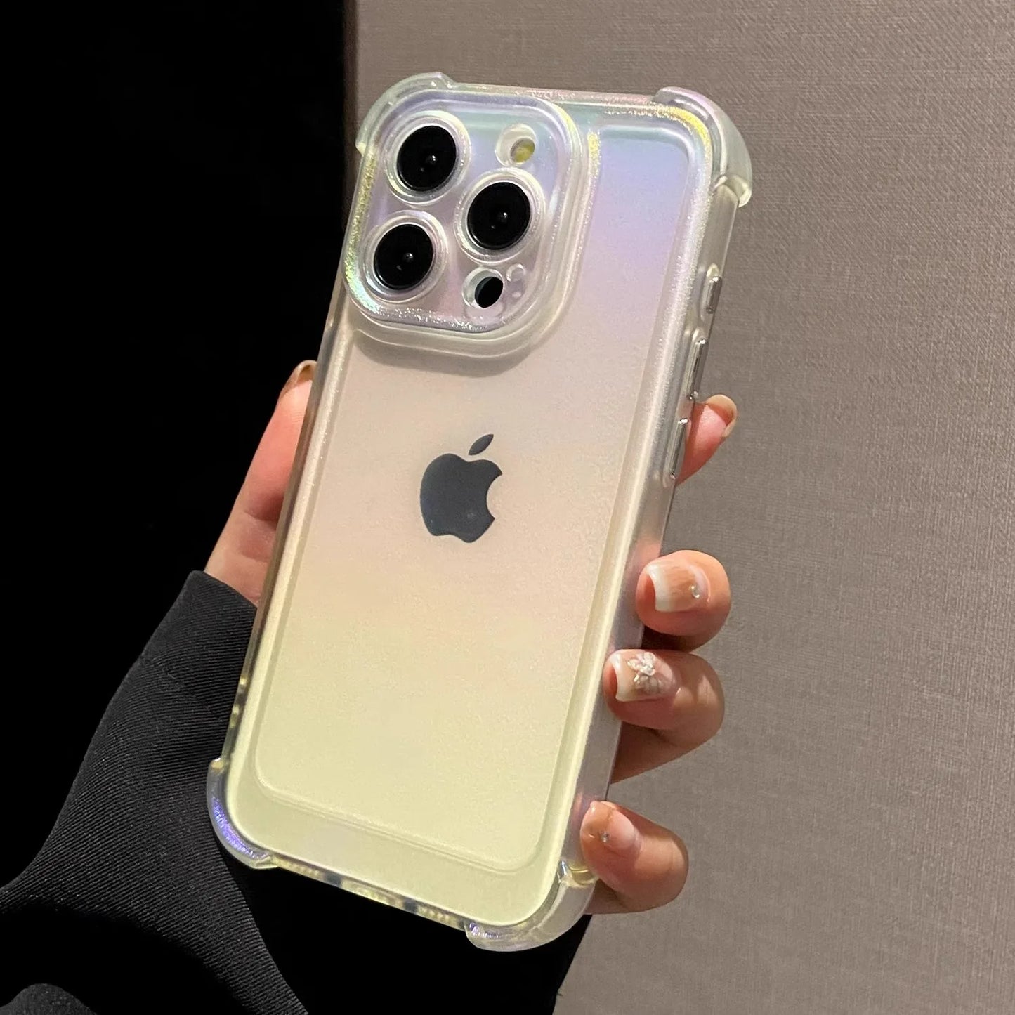 Laser Rainbow Matte Case for iPhone 11–16 Pro Max – Soft & Shockproof