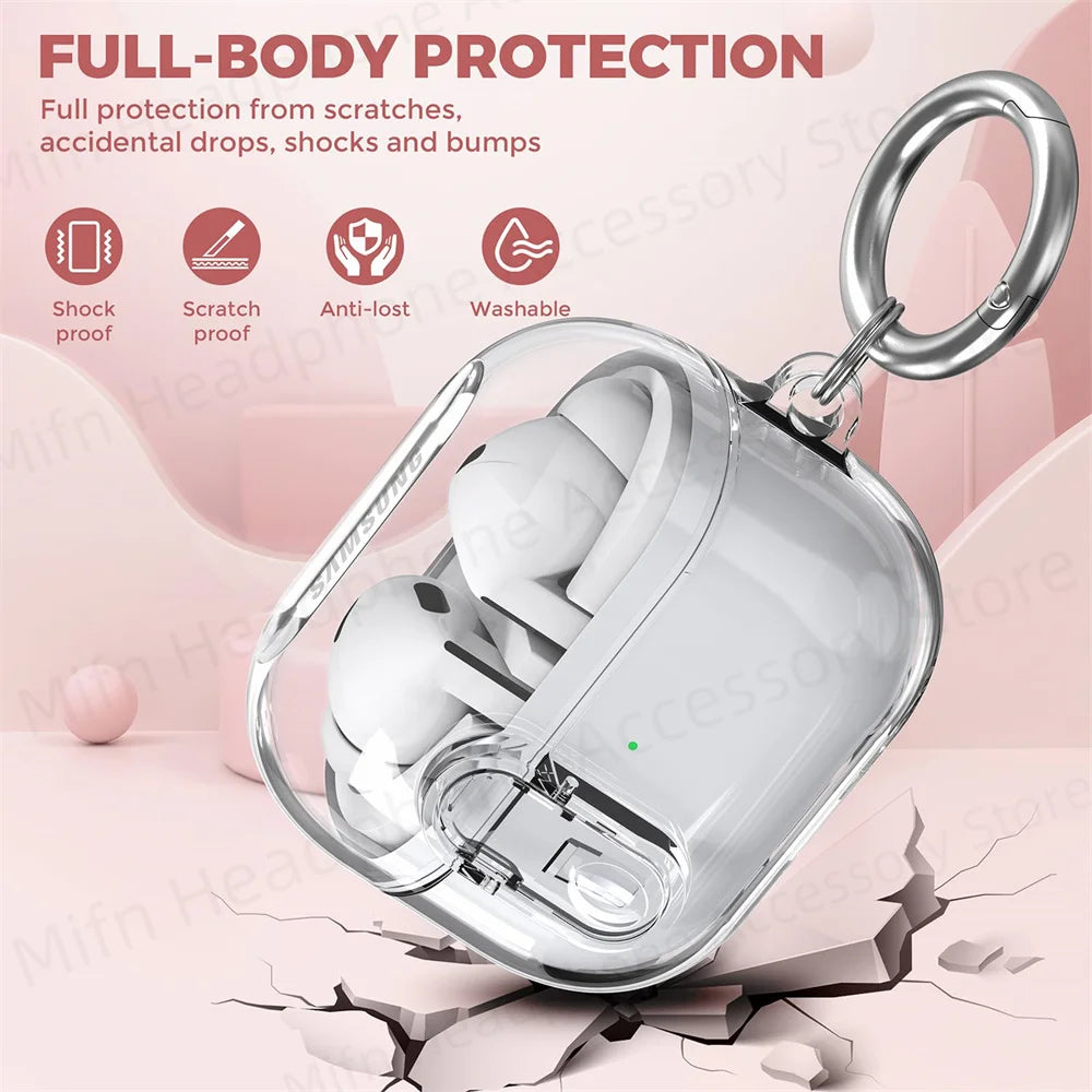 2024 Transparent Lock Case with Cleaning Kit for Galaxy Buds 3 / Buds3 Pro
