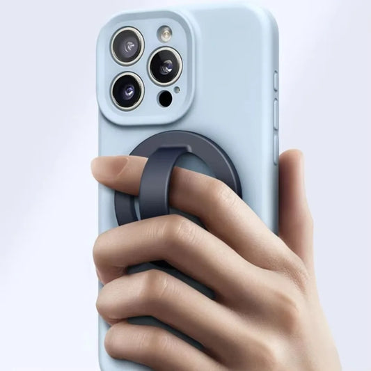 MagSafe Silicone Magnetic Finger Ring Holder with Metal Plate for Phone Grip