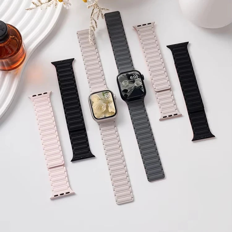 Magnetic Silicone Band for Apple Watch Ultra 2 Series 10–3 (49mm–40mm)