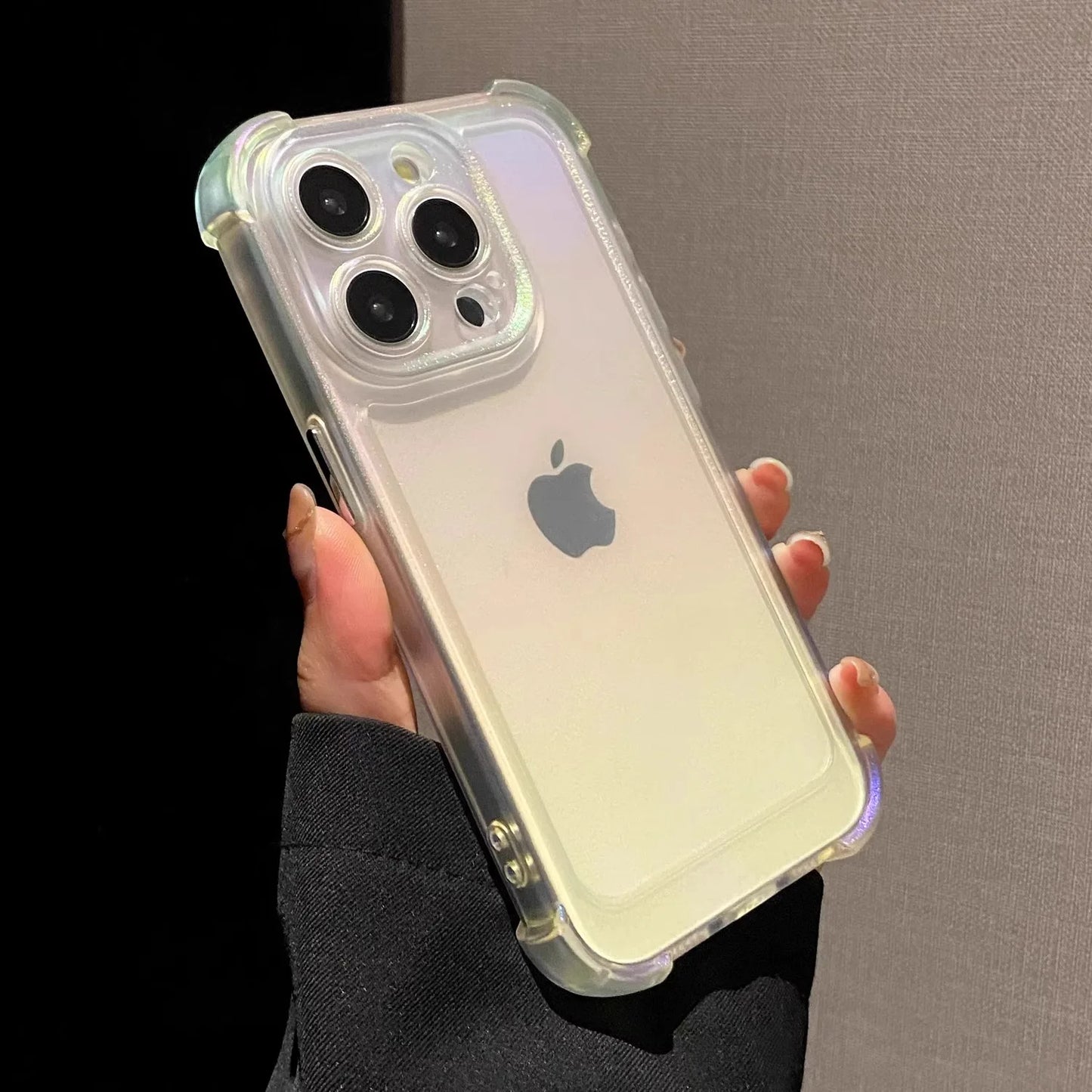 Laser Rainbow Matte Case for iPhone 11–16 Pro Max – Soft & Shockproof