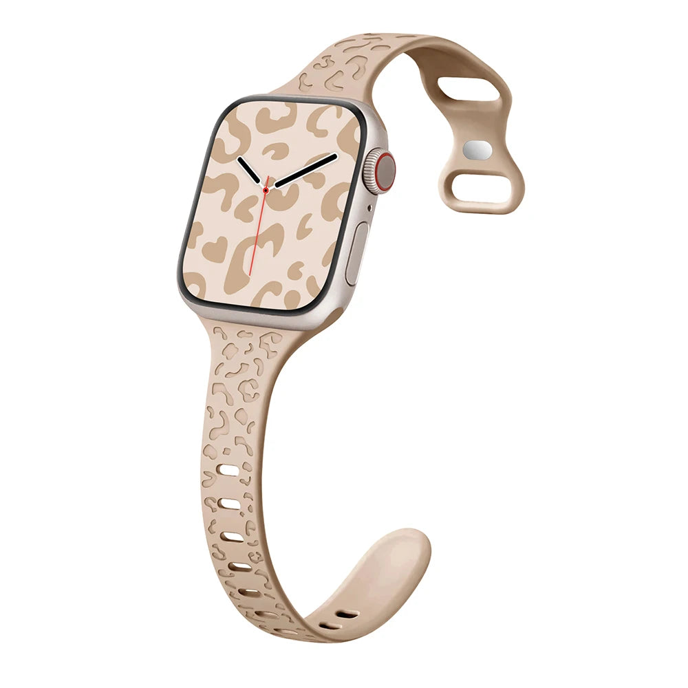 Engraved Slim Silicone Band for Apple Watch Series 9/8/7/6/SE/Ultra