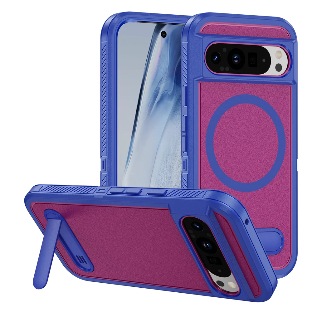 Magnetic Armor Stand Case for Google Pixel 9/8 Pro XL 8A Shockproof Cover