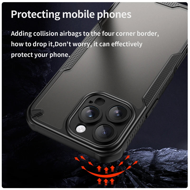 Transparent Acrylic Case with Color Frame for iPhone 11–13 Pro Max
