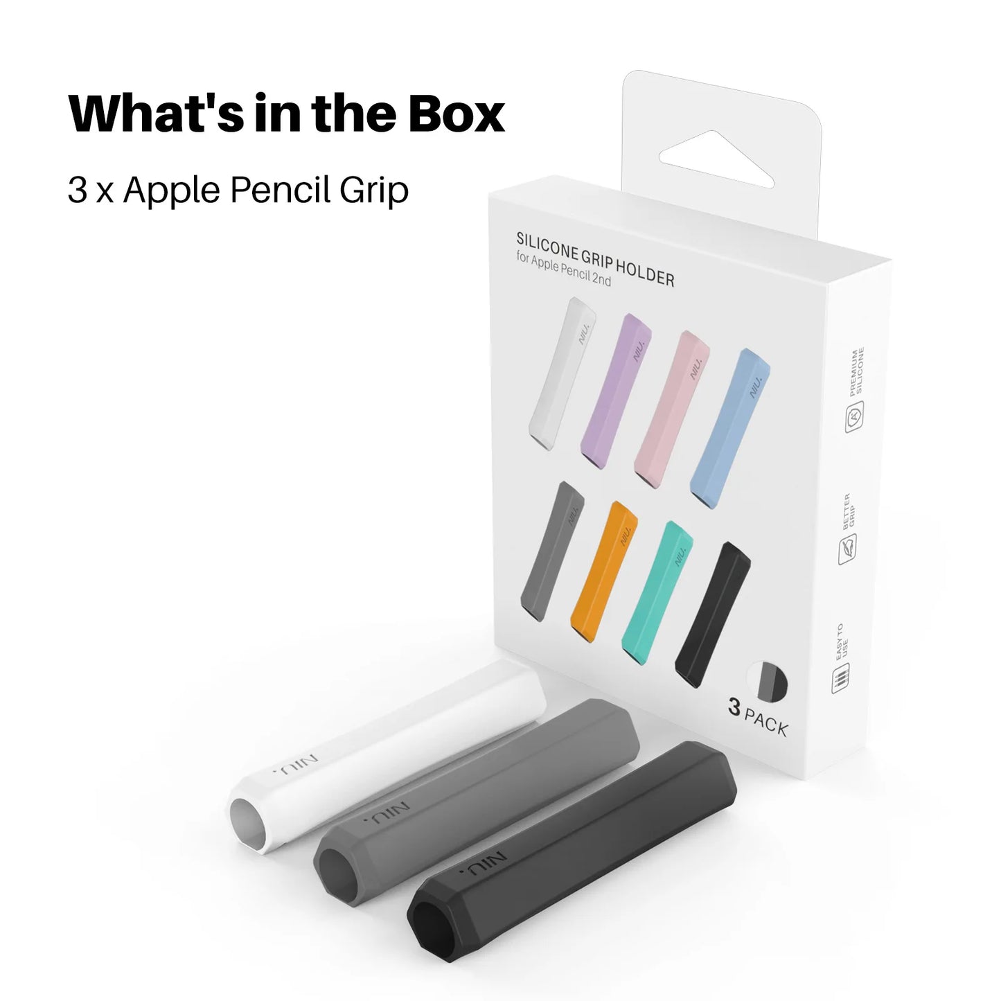 Non-Slip Silicone Pen Grip Cover for Apple Pencil 1/2/3 USB-C Models