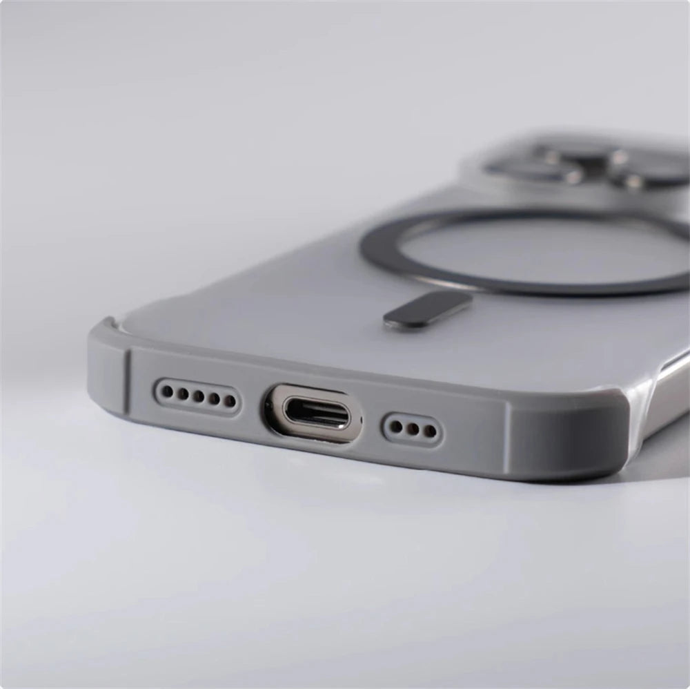 Ultra-Thin Frameless MagSafe Matte Case for iPhone 12β16 Pro Max