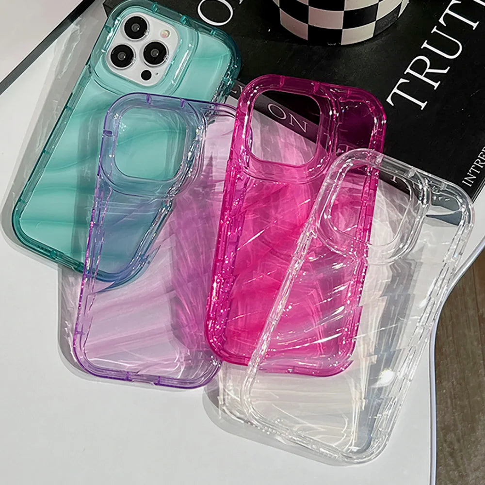 Wavy Soft Candy Case for iPhone 16–11 Pro Max – Shockproof Silicone