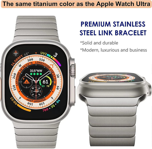 Ultra Titanium Stainless Steel Band for Apple Watch 10–4, 49mm–44mm