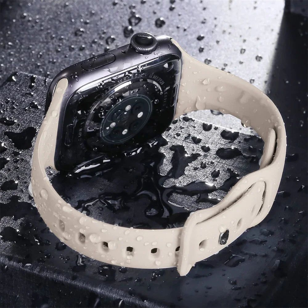 Slim Silicone Sport Strap for Apple Watch 38-49mm Series 3 to Ultra 2