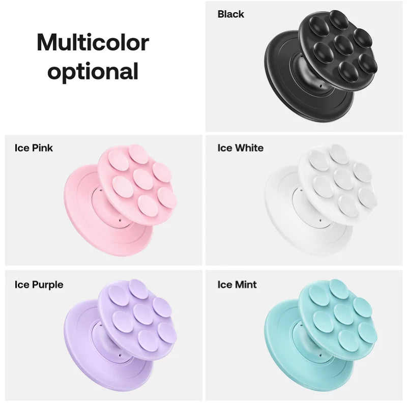 Magnetic Silicone Suction Cup Phone Grip for iPhone Samsung MagSafe Stand