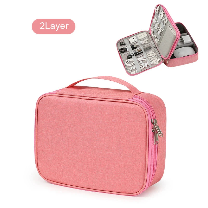 Waterproof Travel Cable Organizer Bag – USB Charger & Wire Storage Case