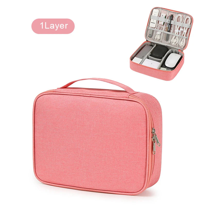 Waterproof Travel Cable Organizer Bag – USB Charger & Wire Storage Case