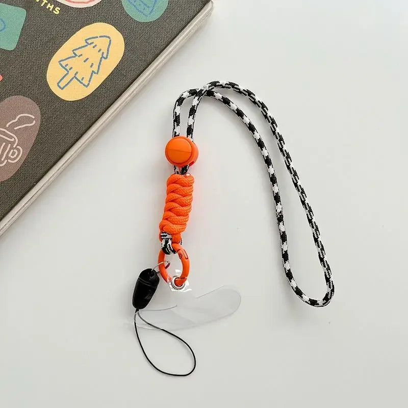 Universal Braided Phone Lanyard with Patch – Wrist Strap & Keychain Cord