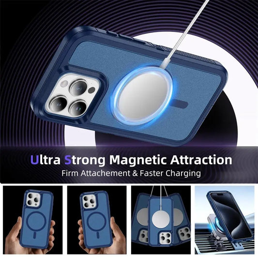MagSafe Rugged Armor Case for iPhone 15 14 13 12 11 Pro Max Shockproof Cover