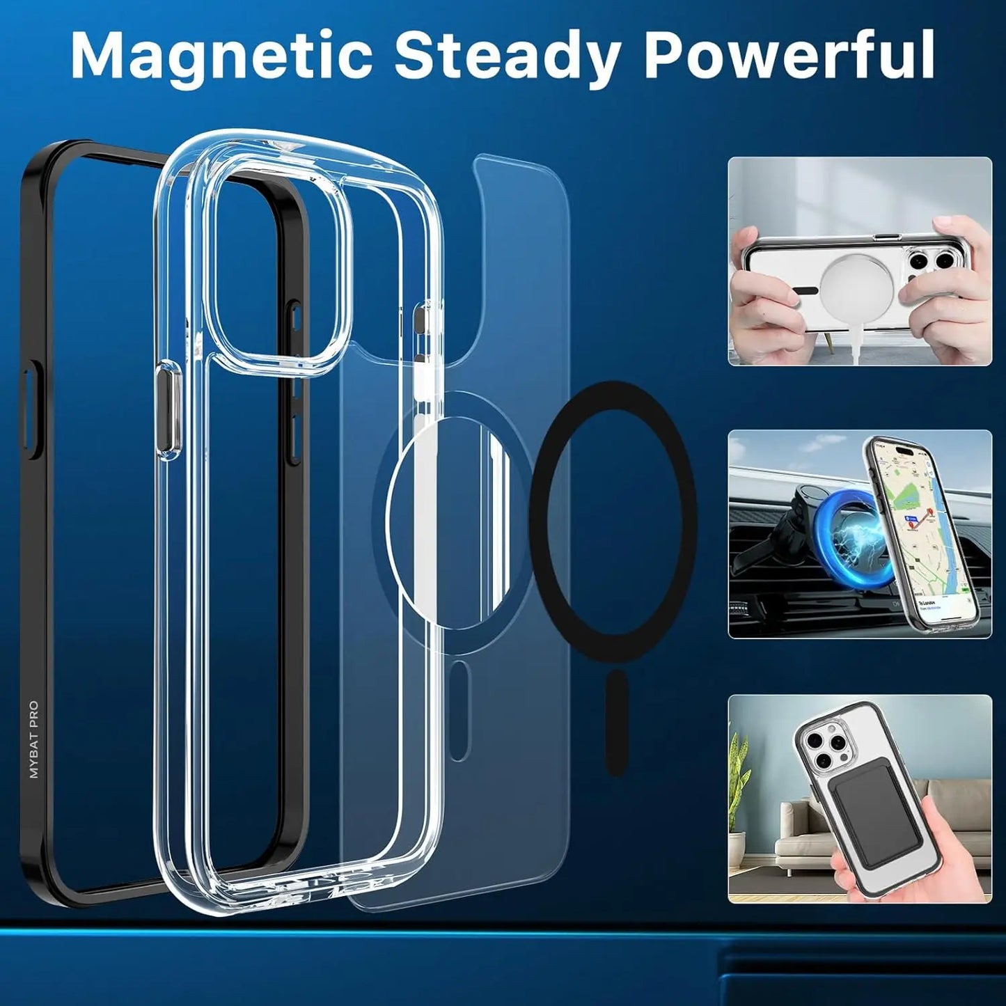 Luxury MagSafe Clear Case for iPhone 11/12/13 Pro Max β Shockproof Cover