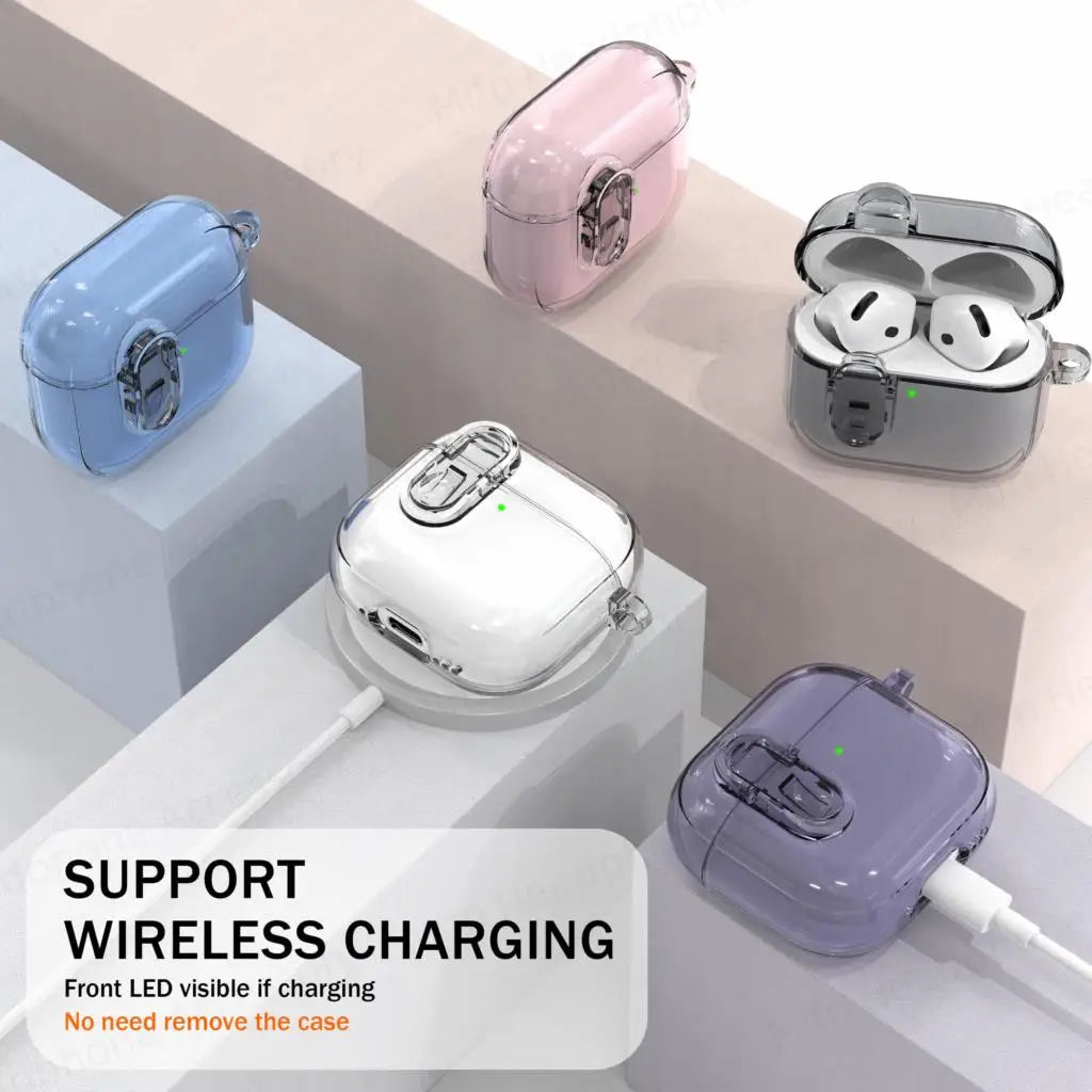 Electroplated Transparent Case for AirPods 4 – Shockproof Protective Cover