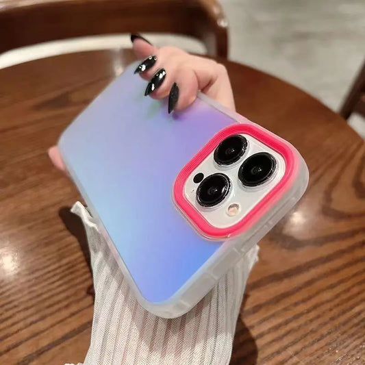 Matte Gradient Laser Shockproof Case for iPhone 15 14 Plus Pro Max