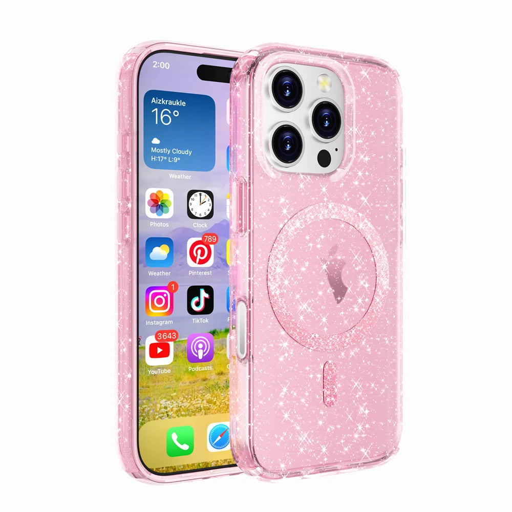 Shiny Candy Color Magnetic MagSafe Case for iPhone 16 15 14 13 12 Pro Max