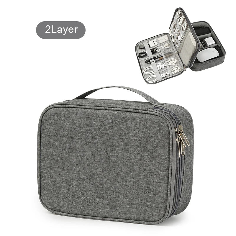 Waterproof Travel Cable Organizer Bag – USB Charger & Wire Storage Case