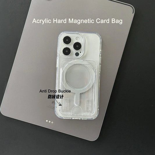 MagSafe Clear Acrylic Wallet Photo Card Holder for iPhone 17 Air 16 15 14 13 12 11