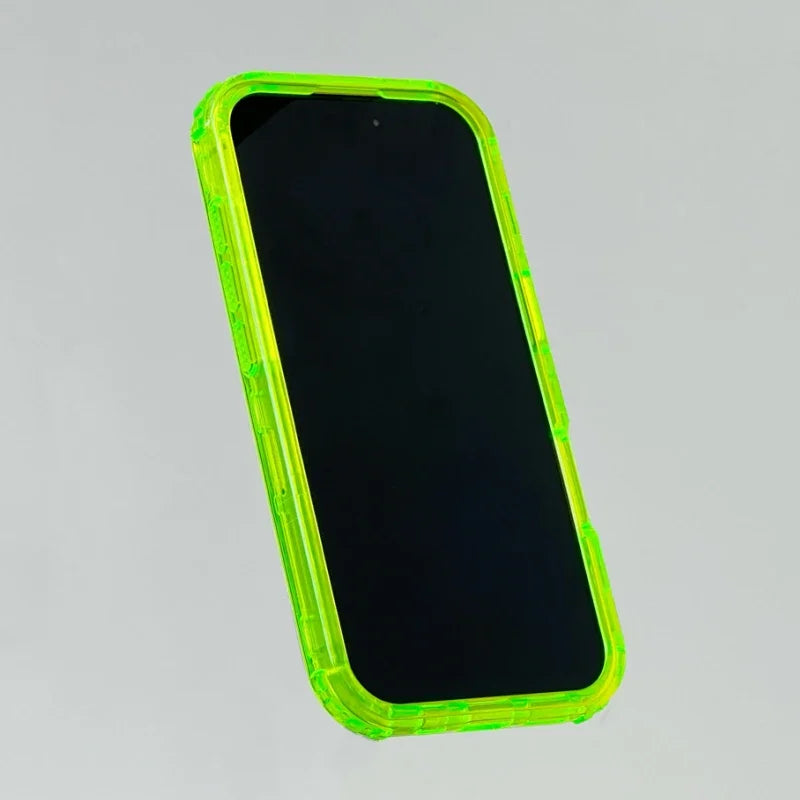 Neon Shockproof MagSafe Case for iPhone 11–16 Pro Max with Clear Back