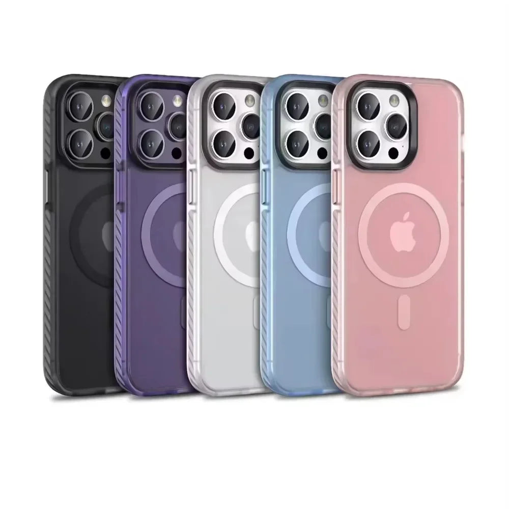 Matte Shockproof MagSafe Case for iPhone 11β16 Pro Max with Wireless Charging