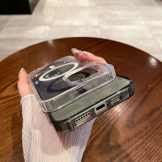 Bling MagSafe Glitter Case for iPhone 11–15 Pro Max – Clear Acrylic Cover