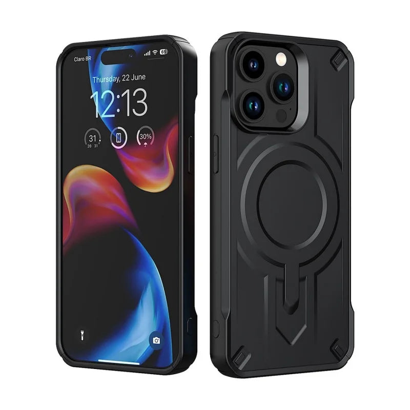 Silicone Fiber Multilayer Case for iPhone 11–16 Pro Max – MagSafe & Shockproof