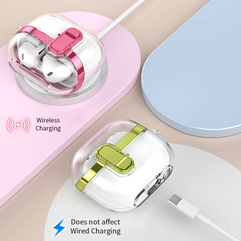 Transparent Lock Case for Samsung Galaxy Buds 3/3 Pro – Anti-Fall Protective Cover