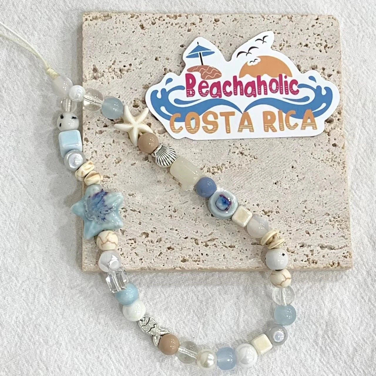 Sea Breeze Star Phone Lanyard for iPhone & Samsung, Anti-Lost Bracelet & Keychain