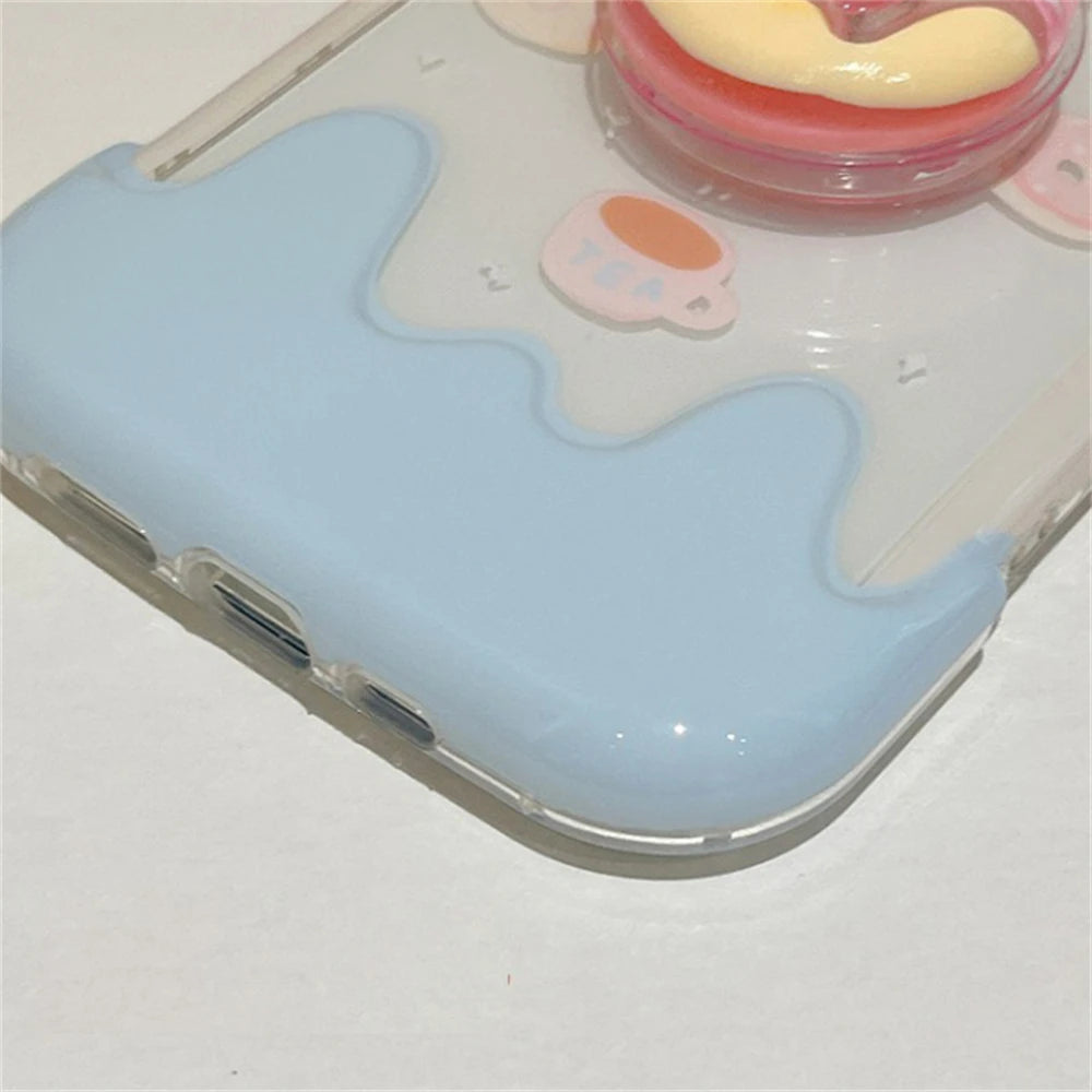 Korean Cute Ice Cream Donut Ring Holder Stand Case for iPhone 11, 12, 13, 14 Pro Max