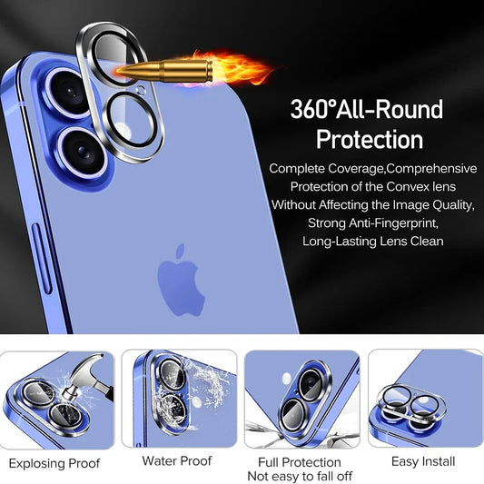 3-Pack Camera Lens Protectors for iPhone 16 Series – HD Clear & Waterproof