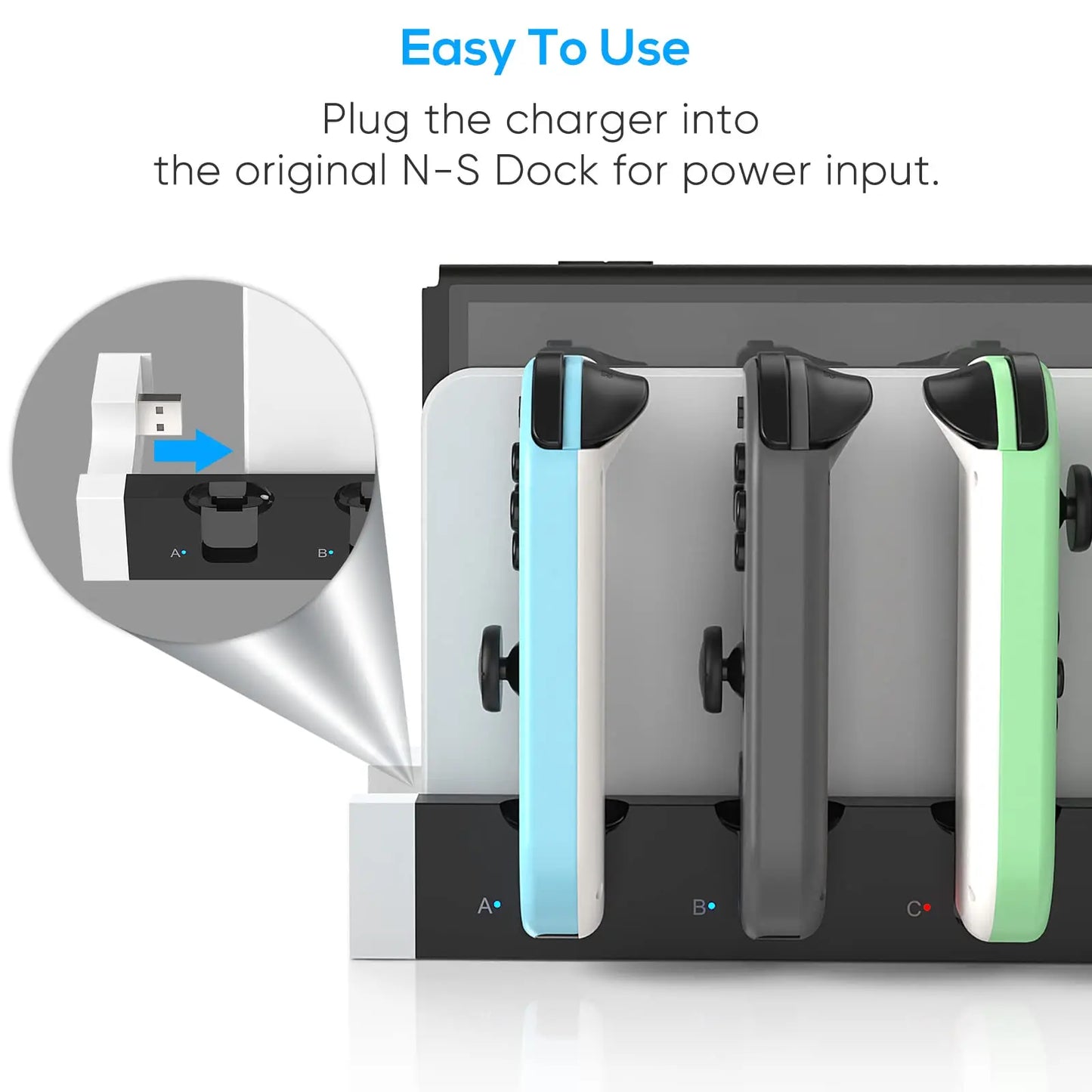 Joy-Con Charging Dock Station for Nintendo Switch & OLED – 4-Controller Charger