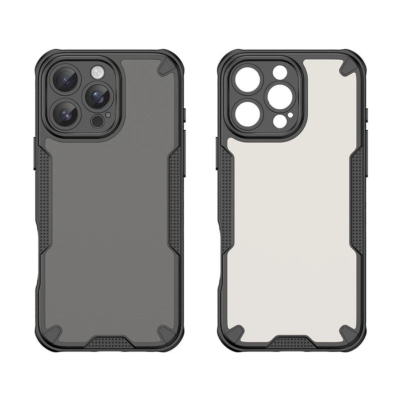 Transparent Acrylic Case with Color Frame for iPhone 14–16 Pro Max