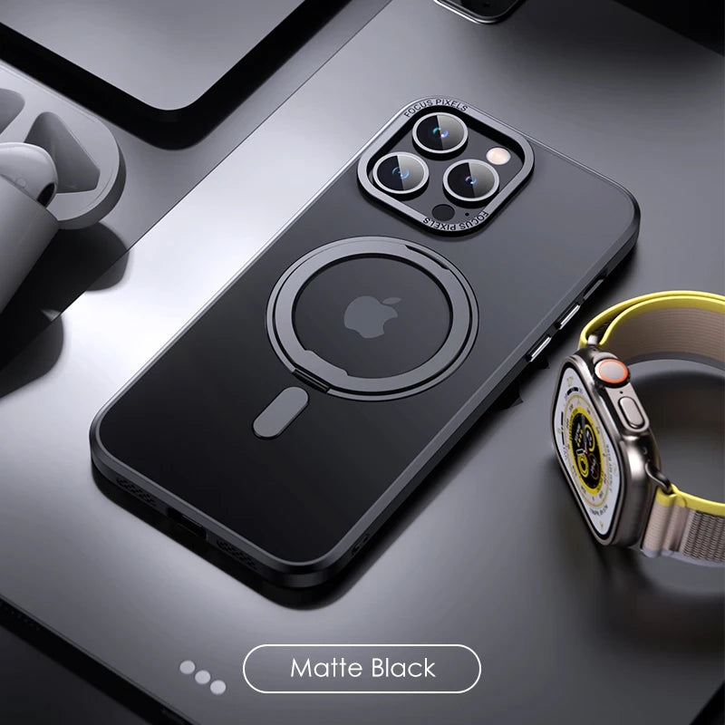 Luxury Magnetic Stand Case with Ring Holder for iPhone 11β13 Pro Max