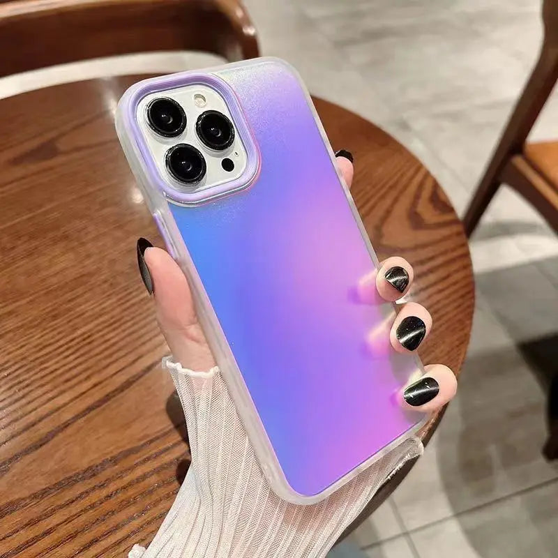 Matte Gradient Laser Shockproof Case for iPhone 15 14 Plus Pro Max